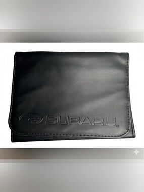 Subaru Original Owner's Manual Holder Portfolio - Black Embossed Logo